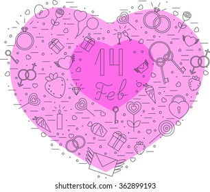 This is perfect thin linear icons of St. Valentines day. The best collection for your needs. Useful for web, apps, button, invitation.