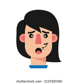 This is a person face emoticon that uses a simple flat style ready to be used for your project project purposes or used as a sticker