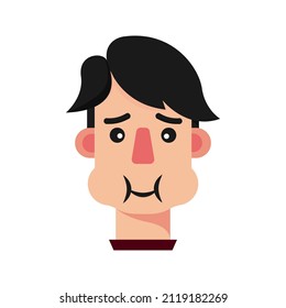 This is a person face emoticon that uses a simple flat style ready to be used for your project project purposes or used as a sticker