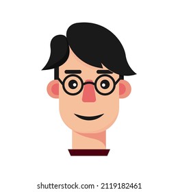 This is a person face emoticon that uses a simple flat style ready to be used for your project project purposes or used as a sticker