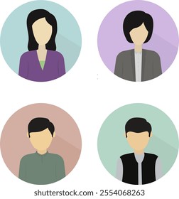 This person icon design consists of 4 icons. Where 2 women and 2 men