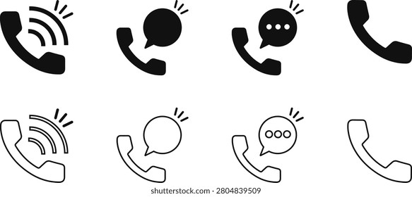 This phone communication icon set includes solid and outline vector icons featuring telephone handsets, incoming call symbols, chat bubbles, messaging, and contact elements. Designed for modern user interfaces, mobile applications, websites, customer support platforms, communication services, and digital products. These clean, scalable, and editable vector icons are perfect for UI-UX design, web development, presentation graphics, and branding projects requiring professional communication symbols.

#PhoneIcon #CommunicationIcon #CallIcon #ChatIcon #MessageIcon #ContactIcon #VectorIcons #OutlineIcon #SolidIcon #UIIcons #UXDesign #MobileApp #WebDesign #CustomerSupport #EditableVector