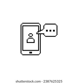 este es un icono de notificación telefónica en imágenes en píxeles con color sencillo y fondo blanco, este elemento es bueno para presentaciones, pegatinas, iconos, diseño de camisetas, activo de juego, logotipo y su proyecto.