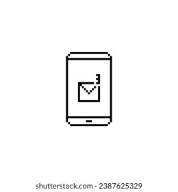 this is phone notification icon in pixel art with simple color and white background ,this item good for presentations,stickers, icons, t shirt design,game asset,logo and your project.