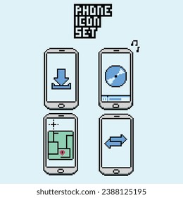  this is phone notification icon in pixel art with simple color and blue background ,this item good for presentations,stickers, icons, t shirt design,game asset,logo and your project.