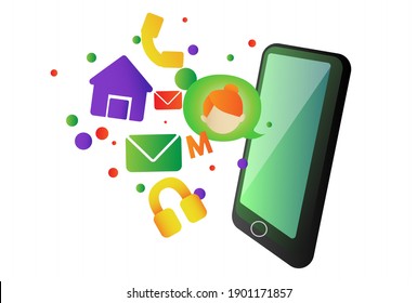 this is phone and technology background and Message Home music