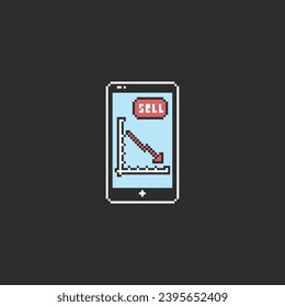 this is phone trading icon in pixel art with simple color and black background ,this item good for presentations,stickers, icons, t shirt design,game asset,logo and your project