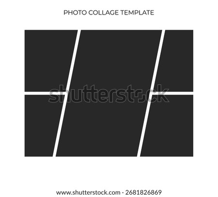 This is a photo collage template icon with five frames arranged in a symmetrical grid.