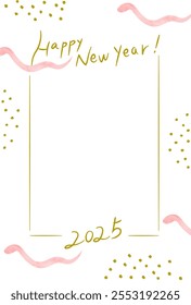 This is a photo frame New Year's card for the year of the Snake 2025. You can insert your pet or family photo.