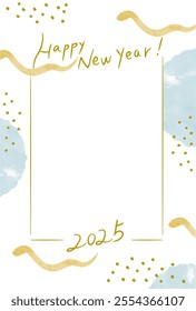 This is a photo frame New Year's card for the year of the Snake 2025. You can insert your pet or family photo.