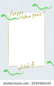 This is a photo frame New Year's card for the year of the Snake 2025. You can insert your pet or family photo.