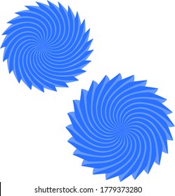 This photo shows two blue abstract geometry flowers