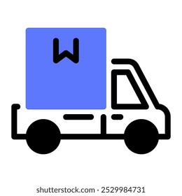 This Pick up truck icon is suitable for Logistic, Delivery and Distribution, etc.