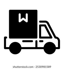 This Pick up truck icon is suitable for Logistic, Delivery and Distribution, etc.