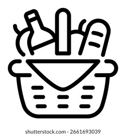 Este icono de la cesta de picnic es adecuado para la temporada de otoño, etc.