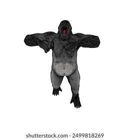 This picture is animal ilustration design of Gorila, king kong vector ilustration, design template