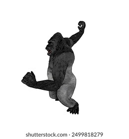 This picture is animal ilustration design of Gorila, king kong vector ilustration, design template