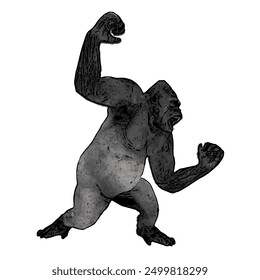 This picture is animal ilustration design of Gorila, king kong vector ilustration, design template