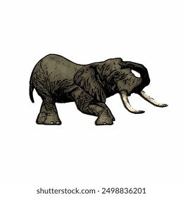 Esta imagen es Vector de ilustración animal de Plantilla de diseño aislado de elefante 