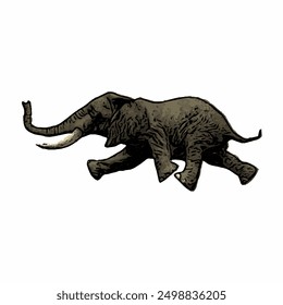 This picture is animal ilustration vector of elephant isolated design template 