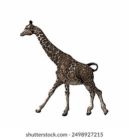 This picture is animal ilustration vector of giraffe design template or mascot 