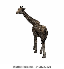 This picture is animal ilustration vector of giraffe design template or mascot 