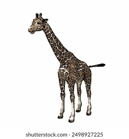 This picture is animal ilustration vector of giraffe design template or mascot 