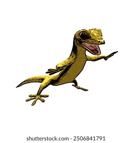 This picture is animal ilustration vector design of Gecko 