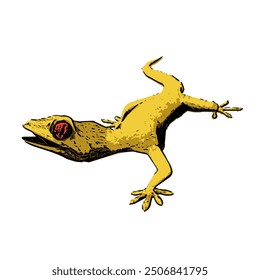 This picture is animal ilustration vector design of Gecko 