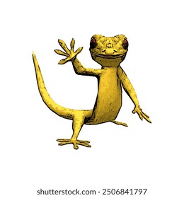 This picture is animal ilustration vector design of Gecko 