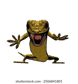 This picture is animal ilustration vector design of Gecko 