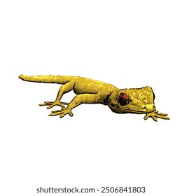 This picture is animal ilustration vector design of Gecko 