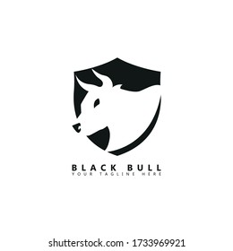 This is a picture of a bull behind which there is a picture of a shield. This picture is suitable for company logos about animal husbandry.