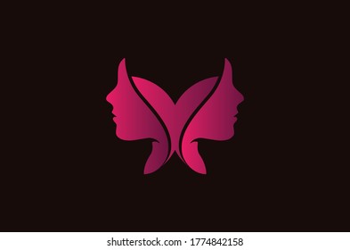 This picture is a combination of a butterfly with a woman's face