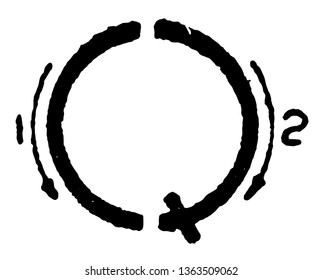 This is a picture of correct stroke technique for writing letter Q in commercial gothic, vintage line drawing or engraving illustration.