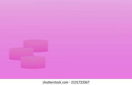 This picture has a pink background and a cylindrical platform.