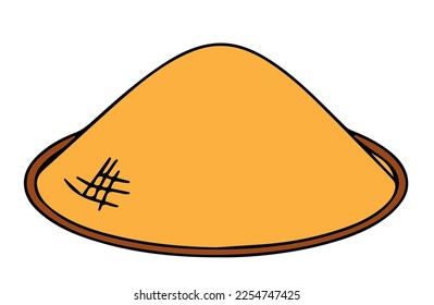 This is a picture of a hat made of bamboo, which is usually used by farmers in the fields to protect their faces from the hot sun.