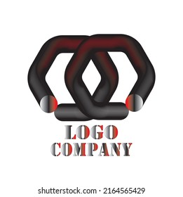 esta es una imagen de un diseño de logotipo en forma de 2 tubos curvos