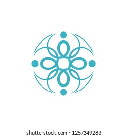 This is a picture logo of more than one person and with hands interconnected