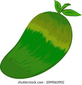 this picture is a mango with a few leaves