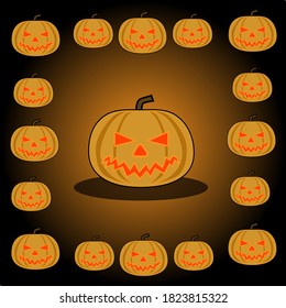 This is a picture of a pumpkin that is given eyes, nose and mouth inside with candles, usually this pumpkin is popular during Halloween in October.