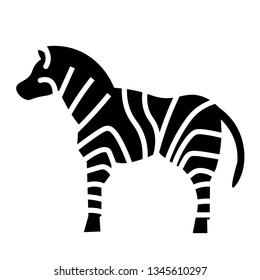 This picture shows a beautiful zebra in glyph icon design.