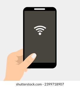 This picture shows a series of pictures, each of which shows a phone in a person's hand. There are also elements indicating phone functions, such as application icons or on-screen notifications.