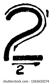 This is a picture of stroke technique for writing number 2 in commercial gothic, vintage line drawing or engraving illustration.