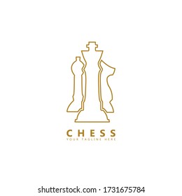 This is a picture of three chess pieces. This logo is suitable for use as a chess sports competition logo.