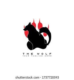 This picture is a picture of a wolf behind it which is a picture of a wolf's foot. This image is suitable for use on t-shirt designs and logos.