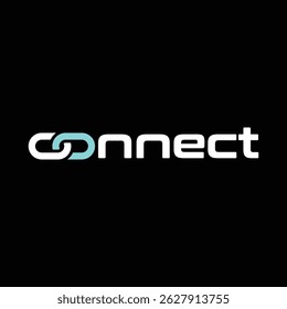 esta imagem é um design de logotipo de marca nominativa da palavra CONNECT com a letra C e O conectados como uma corrente
