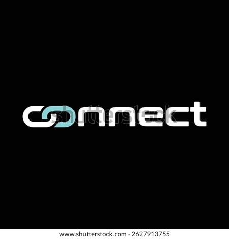 this picture is a word mark logo design of the word CONNECT with the letter C and O connected like a chain