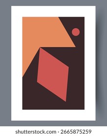This piece features a stunning Geometric Abstract Artwork infused with rich Earthy Tones