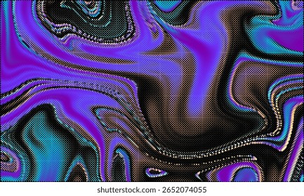 Esta peça apresenta redemoinhos coloridos e abstratos em roxo profundo e azul, criando um impressionante fundo de arte digital que cativa e inspira. Seu design dinâmico e psicodélico é ideal para o criativo